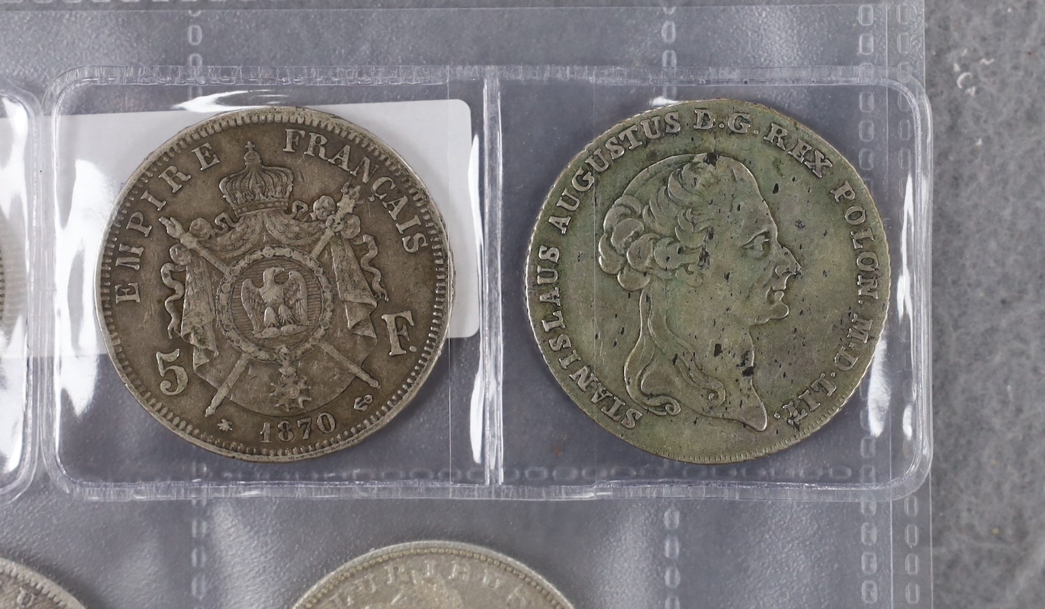 U.S.A. coins, five Morgan dollars 1878, 1888, 1891, 1895 and 1921, three other dollars 1924, 1925